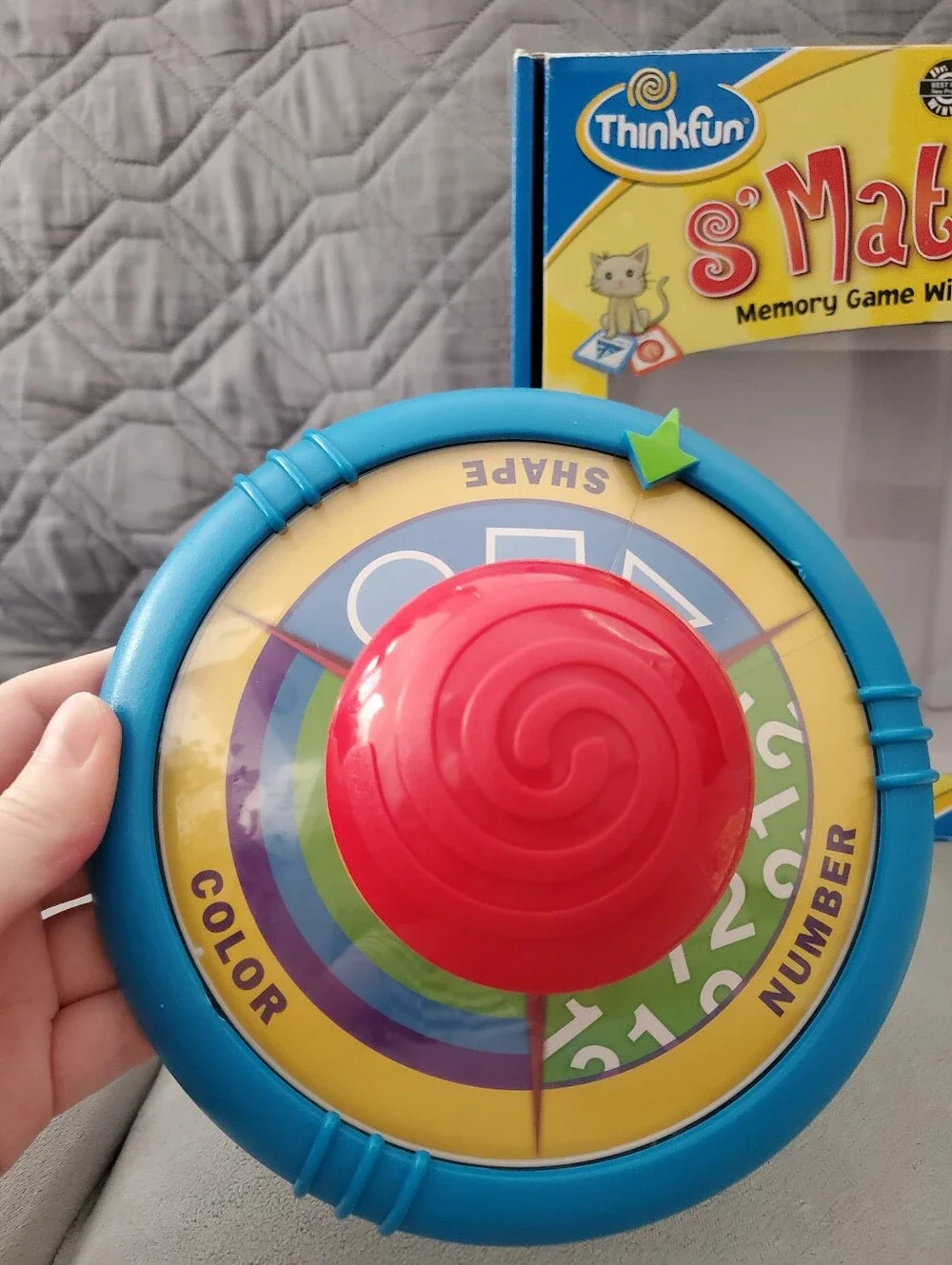 Thinkfun S'Match memory game with a spin